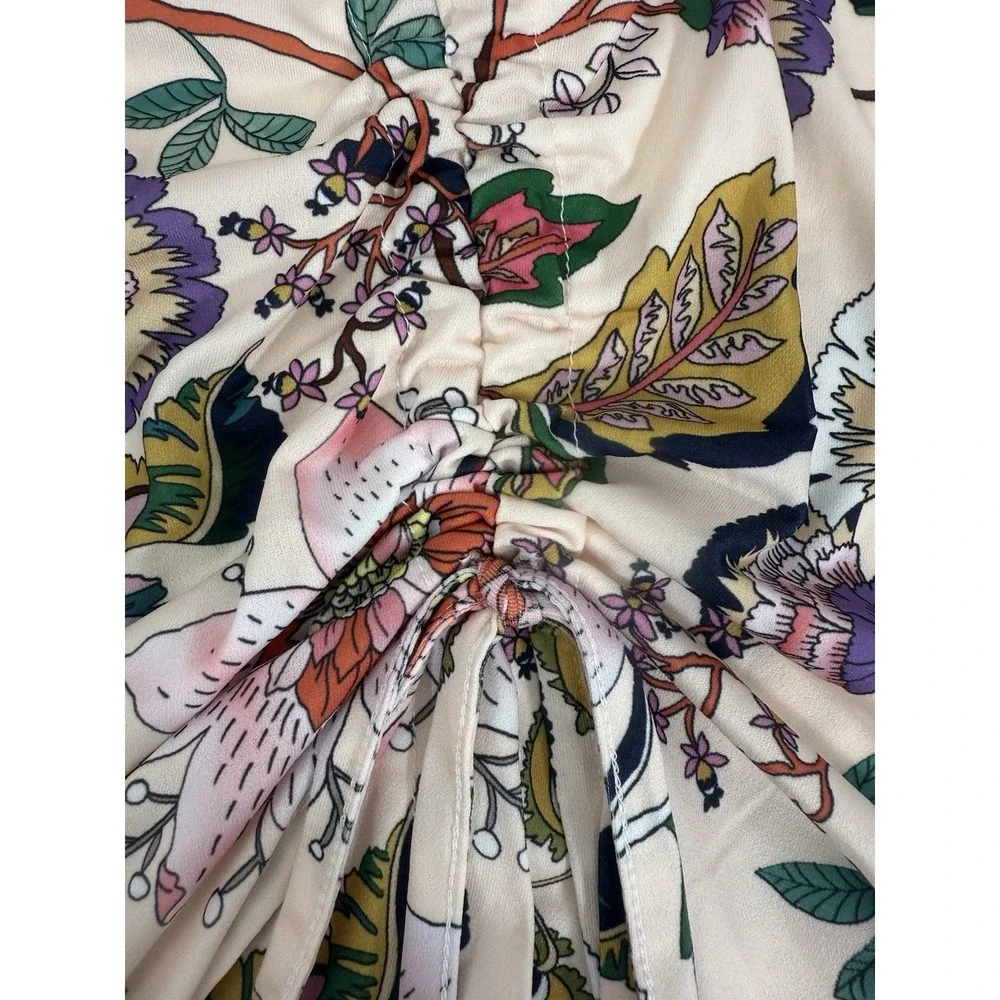 Eloquii Floral Stetch‎ Knit Floral Skirt Womens Plus Size 20 Gathered Drawstring